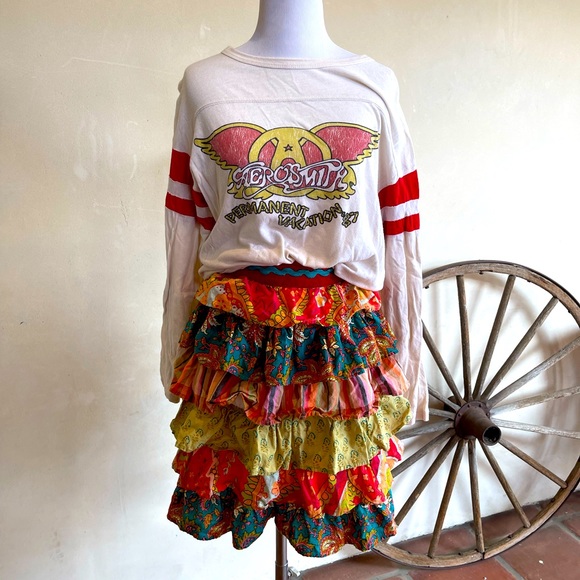 AREOSMITH Permanent Vacation Tour Vtg 1987 Band Tee Cities Dates on Back XLarge! - Picture 2 of 8